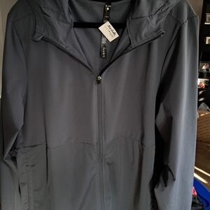 Men's NEW  Charcoal Hooded Jacket LARGE